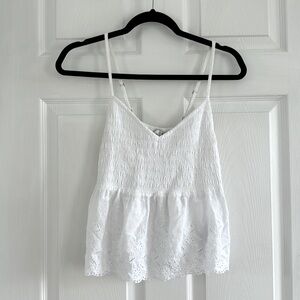 Hollister White Lace Babydoll Tank Size M